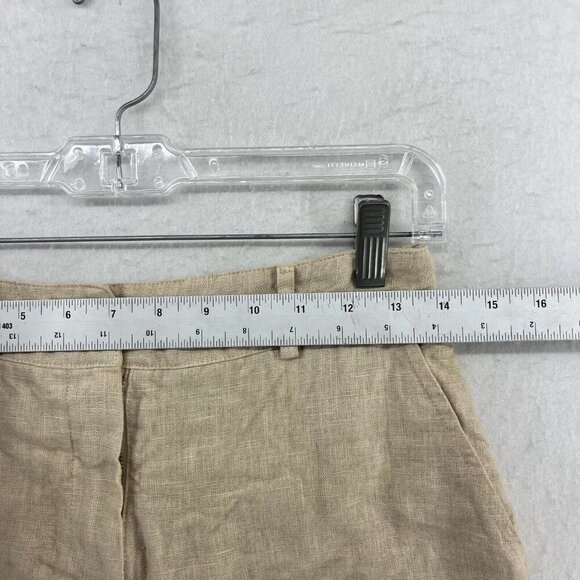 Haris Cotton Linen Shorts Womens XS Brown Mid Rise Chino Lightweight Summer Boho - Picture 3 of 8